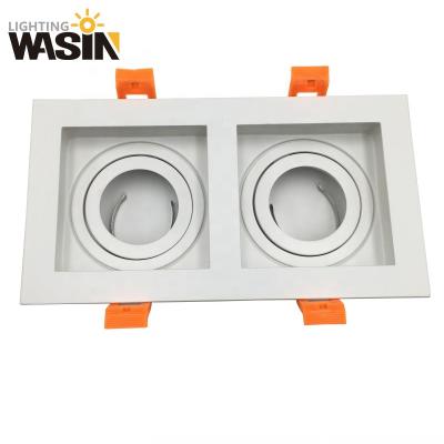 China MR16 Aluminum Double Grill Downlight Housing 185mm Led Grill Light Downlight Housing Powder Coated Finish for sale