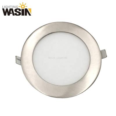 China Hot Sale Energy Saving/Economical/Colorful/Durable 120 to 225mm Nickel Color Round Shape Recessed Iron Body LED Panel Light Ceiling Light Factory Wholesale from China for sale