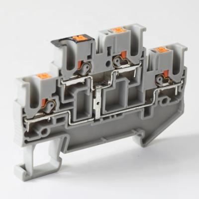 China New model 13mm industrial flattening terminal block UJ6-2.5/2x2-PV with mounting rail for electrical isolation for sale