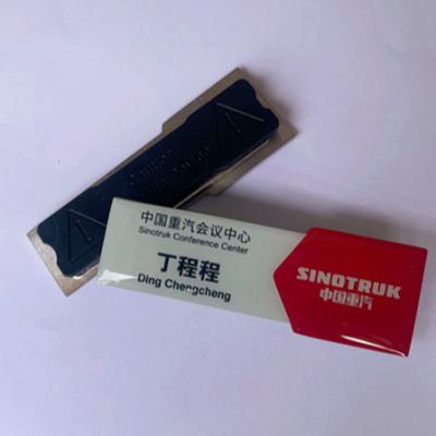 China Wholesale Custom Metal Nametag Stainless Steel Employee China Hotel Staff Magnetic Name Badge for sale