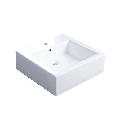 China Small Modern Rectangular White Single Countertop Hand Basin Faucet Hole Sinks for sale