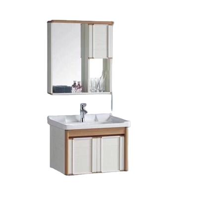 China Waterproof Luxury New Space Aluminum Hotel Mirror Bathroom Vanity Cabinet for sale