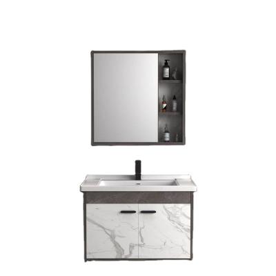 China New Waterproof Aluminum Alloy Modern Floating Bathroom Cabinet With Hanging Bathroom Cabinet for sale