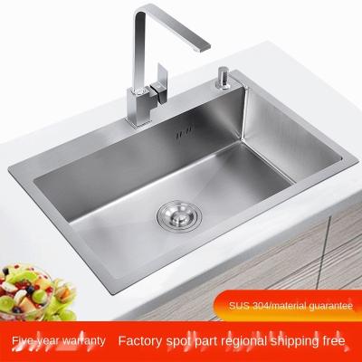 China Without Faucet Kitchen Sink Single Sink Above Counter Kitchen Sinks Stainless Steel Vegetable Washbasin 60*45cm for sale