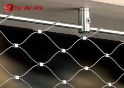 China SS316 Ferrule Diamond Flexible Inox Stainless Steel Wire Cable Net Rope Mesh for sale