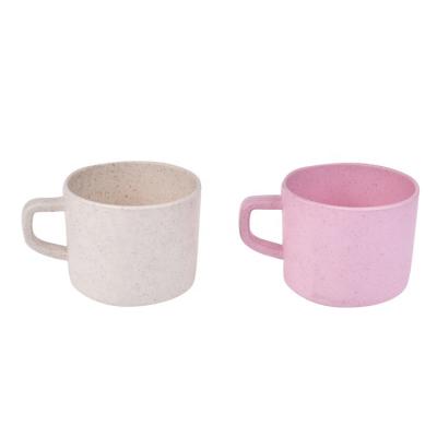 China Hot Sale 210ml Wheat Fiber Cups Straw Cup Viable Material Natural Rice Husk Biodegradable Cup for sale