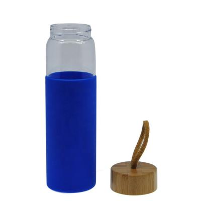 China Decal Models 2018 Best Selling Water Bottle With 600ml And 700ml Sleeve And Bamboo Glass Lid Bottle for sale