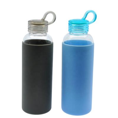 China Sustainable Quality Eco - Friendly Sports Water Bottle Silicone Rubber Glass Sleeve BPA Free for sale