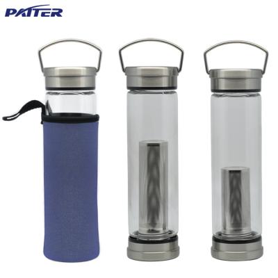 China Viable Wholesale Glass Tea Infuser Bottle with Mesh Strainer for Loose Leaf Tea, Matcha, Fruit and Cold Brew Coffee for sale