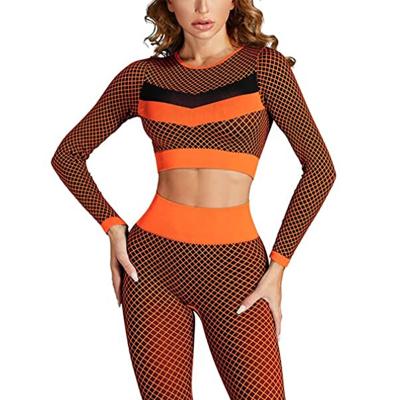 China Breathable OEM Customized Stretchy High Moisture Wicking Long Sleeve Quick Dry Yoga Fits Bodycon Crop Tops for sale