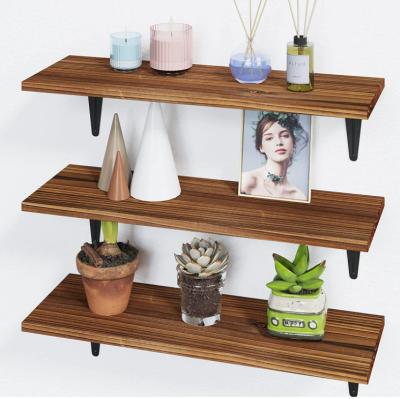 China (Other) Wall Mount 3 Adjustable Rustic Creative Floating Solid Wood Shelf Adjustable Handmade Set for sale