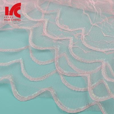 China Viable Pink Bridal Wedding Dress Making Lace Fabric Wholesale , Lace Up Fabric For Wedding Dress for sale