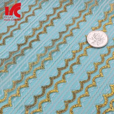 China Sustainable Wholesale Narrow Gold Lace Trim , 100% Polyester Gold Loose Lace Trim for sale