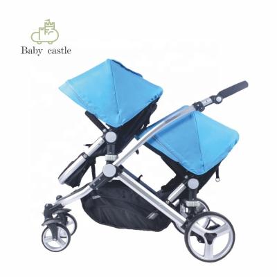 China Fashion china factory customized outdoor foldable twins baby cart 2 in 1 portable stroller with EN1888 for sale