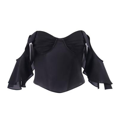 China Breathable Summer Sexy Chiffon Tube Vest Solid Chill Backless Vests And Club Fashion Women's Vests for sale