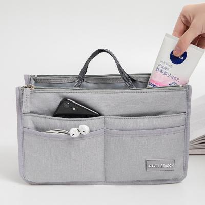 China Polyester Direct Sale Large Capacity Double Zipper Bag Portable Cationic Cosmetic Organizer Luggage and Travel Bags for sale