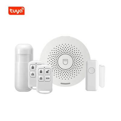 China Voice Prompt DIY WiFi Tuya Smart Plug-in Wireless Security Alarms Set with Door PIR Motion Sensor for sale