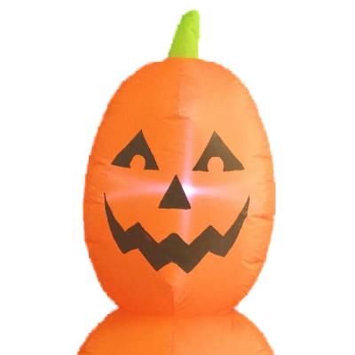 China Polyester Halloween Decoration 7FT Pumpkin 3 With Led Lightweight Polyester Inflatable Toy for sale