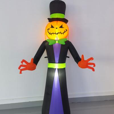 China 6ft Inflatable Pumpkin Witch w/led Lights Outdoor Inflatable Halloween Decoration for sale