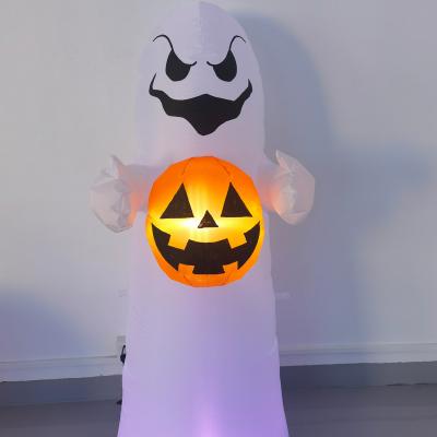 China 5FT inflatable HLW GHOST WITH PUMPKIN with COLOR LED LIGHT INSIDE decoration inflatable toys for sale