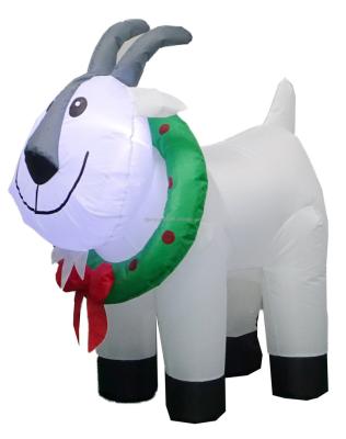 China Polyester's White Christmas Goat has led the light polyester decoration inflatable toy for sale