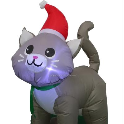 China Polyester Christmas Decoration Gray Cat has led the light polyester inflatable toy for sale