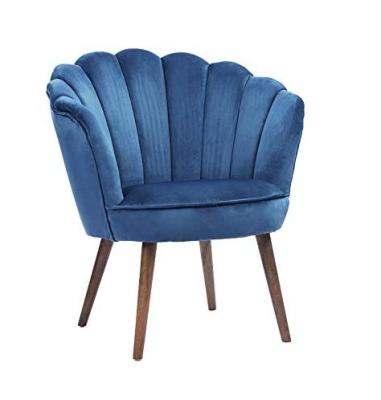 China Modern Storage Leisure Chair With Arms Makeup Vanity Chair With Back Velvet Wood Legs (Blue) for sale