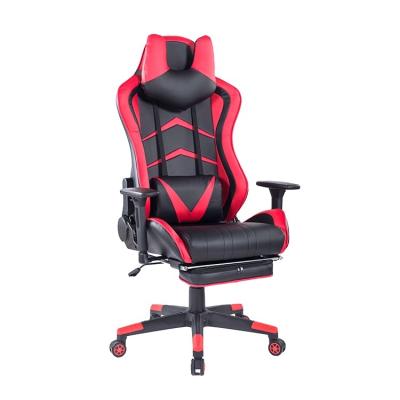 China (Size) 8202 Adjustable Red Popular Gaming Chair Racing Chair Office For PC Gmaer With Footrest for sale