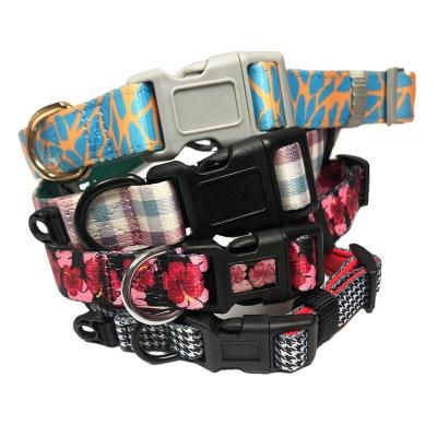 China Custom Manufacturer Designers Custom Pattern of Private Label Neoprene Dog Collar and Leash Set Printing Dog Collar for sale