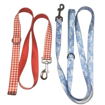 China Padded Custom Brand Dog Lead Designer Logo Template Sublimation Heat Transfer Printing Dog Collar Leash for sale