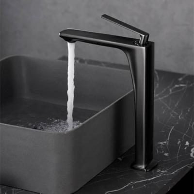 China Modern miexr graphite basin large body gray copper material basin faucet for above counter basin for sale