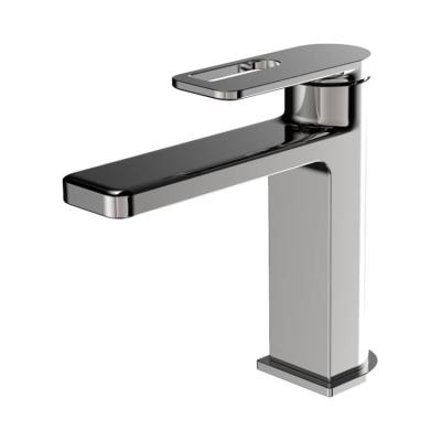 China Modern New Design Deck Mounted Single Handle Brass Basin Mixer Tap For Bathroom for sale