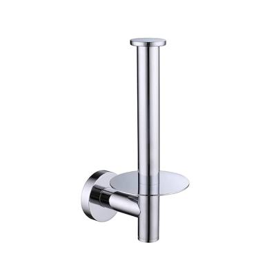 China Modern Decorative Wall Mounted Standing Wall Mounted Toilet Paper Holder Vertical Brass Roll Paper Holder For Bathroom for sale