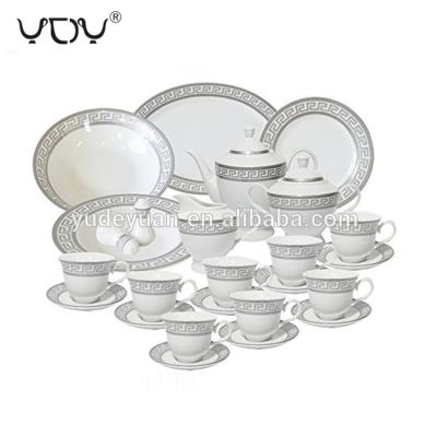 China YDY Viable Wholesale Royal Luxury Dinnerware Set White Ceramic Porcelain for sale