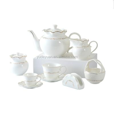 China China Viable Ceramic Algerian Tea Set 17pcs with Gift Box Packing for sale