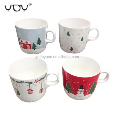 China Wholesale Christmas New Bone China 11oz Christmas Korea Small Viable Forest Series Ceramic Mugs for sale