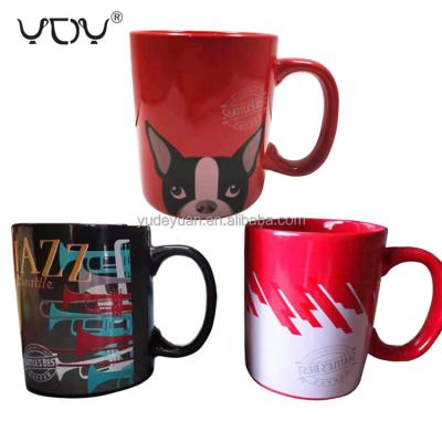 China Factory Price Viable Running Design 12oz Cheap Color Glazed Ceramic Coffee Mug Custom Logo for sale