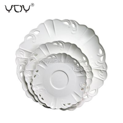 China New Sustainable White Luxury Porcelain 3pcs Bone China 7/8/11 Inch Dinner Plate Set Plates Plates for sale