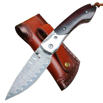 China Knife Wholesale Damascus Survival Tool Folding Multifunction Steel Outdoor Knife for sale