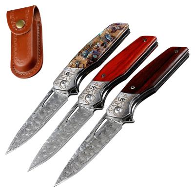 China New Design Knife Damascus Pocket Knife Survival Camping Steel Folding Outdoor Knife for sale