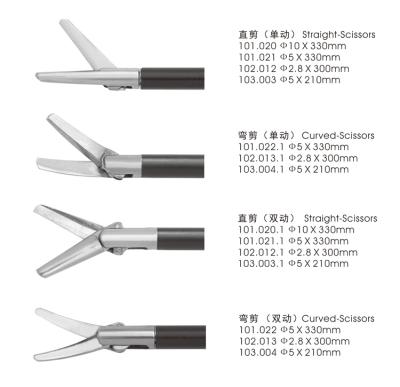 China Surgical Endoscopic Straight Scissors Instruments Reusable Reusable Medical Instruments Double Action for sale