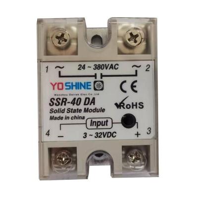 China Good Quality 40A Single Phase Sealed DC to AC Solid State Relay SSR-40DA for sale