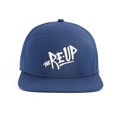 China JOINT Custom Logo Solid Color Laser Drilling Snapback Hat With Laser Holes for sale