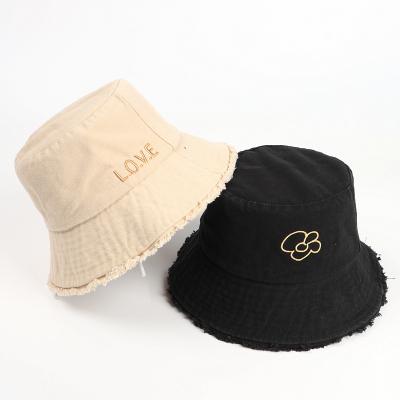 China Fashion Brim Bucket Hats\Custom Raw Brim Unisex Adult High Quality Comfortable\Durable Embroidery Cotton Large for sale