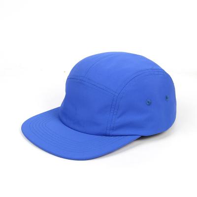 China OEM Custom 5 Panel Water Resistant COMMON Nylon Climbing Strapback Flat Cap Running Bill Hat, Embroidery Quick Dry Fit Baseball Cap for sale