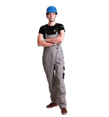 China Quality Windproof Gray Workwear Bib Pants Best Selling Durable Cheap Work Uniforms Factory Pants for sale