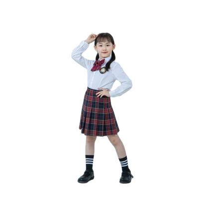 China School Custom Design School Uniforms Summer Primary School Kindergarten Student's Skirt and Shirt Pants for Girls for sale