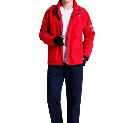 China Wholesale Latest Design Man Red Windproof Denim Jacket Reflective Tape Jeans Coat for sale