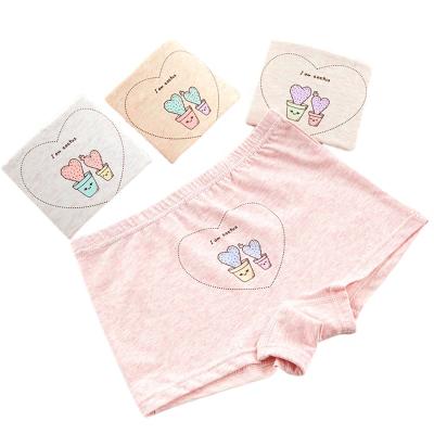 China 4 Piece Antibacterial Girls Cotton Boxer Shorts Double-Layer Cartoon Colorful Children's Underwear Breathable Baby Panties for sale