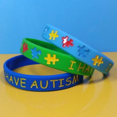 China Other Autism Silicon Wristband, I Have Autism Silicon Wristband, Customized Logo Silicone Wristband for sale